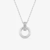 Collier argent 925 ‰ rhodié, motifs circulaires et oxydes de zirconium SO OR