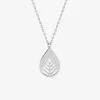 Collier argent 925 ‰ rhodié pendentif "plante" SO OR
