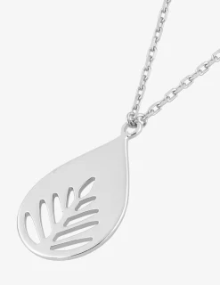 Collier argent 925 ‰ rhodié pendentif "plante" SO OR