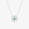 Collier argent 925‰ laqué et émail avec motif sur une fine chaine forçat SO OR
