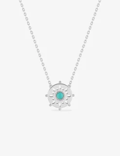Collier argent 925‰ laqué et émail avec motif sur une fine chaine forçat SO OR