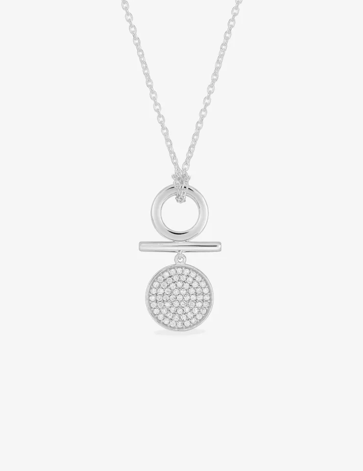 Collier argent 925‰ oxyde cercle barre fantaisie SO OR