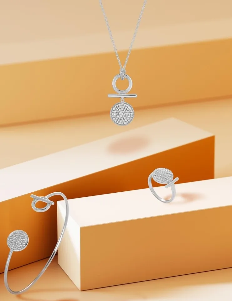 Collier argent 925‰ oxyde cercle barre fantaisie SO OR