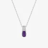 Collier argent 925‰ oxyde violet bélière fantaisie SO OR