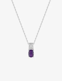 Collier argent 925‰ oxyde violet bélière fantaisie SO OR