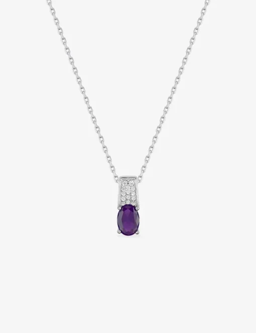 Collier argent 925‰ oxyde violet bélière fantaisie SO OR