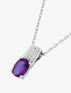 Collier argent 925‰ oxyde violet bélière fantaisie SO OR