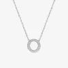 Collier argent 925‰ rhodié et cercle oxydes de zirconium 10 mm SO OR
