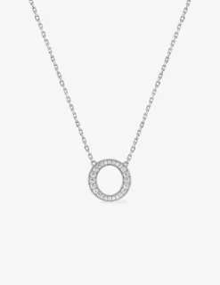 Collier argent 925‰ rhodié et cercle oxydes de zirconium 10 mm SO OR