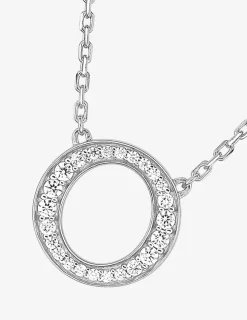 Collier argent 925‰ rhodié et cercle oxydes de zirconium 10 mm SO OR