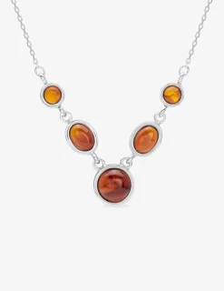 Collier argent 925‰ rhodié et ambre SO OR