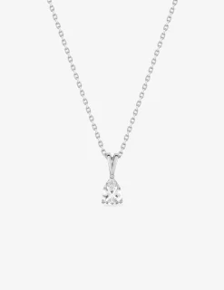 Collier argent 925‰ rhodié et oxyde de zirconium poire SO OR