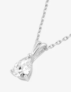 Collier argent 925‰ rhodié et oxyde de zirconium poire SO OR