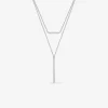 Collier argent 925‰ rhodié et lignes oxydes de zirconium SO OR