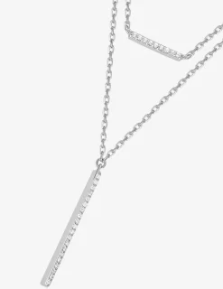 Collier argent 925‰ rhodié et lignes oxydes de zirconium SO OR