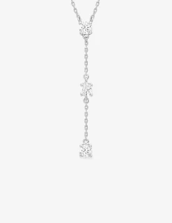 Collier argent 925‰ rhodié et trilogie oxydes de zirconium sertis griffes SO OR