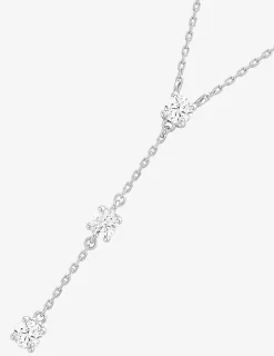 Collier argent 925‰ rhodié et trilogie oxydes de zirconium sertis griffes SO OR
