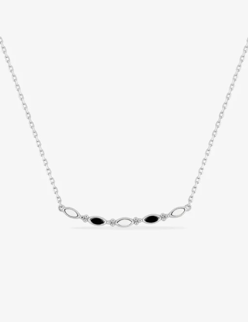 Collier argent 925‰ rhodié et losanges bicolores SO OR