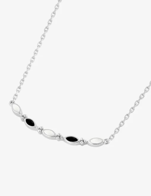 Collier argent 925‰ rhodié et losanges bicolores SO OR