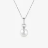 Collier argent 925‰ rhodié, perle 10 mm et oxydes de zirconium SO OR