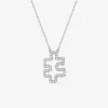 Collier argent 925‰ rhodié pièce de puzzle oxydes de zirconium SO OR