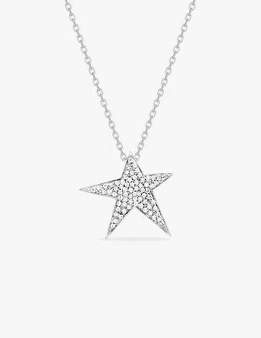 Collier argent 925% rhodié étoile oxydes de zirconium SO OR