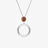 Collier argent gris 925‰ ambre cercle fantaisie SO OR