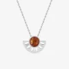 Collier argent gris 925‰ ambre demi-cercle fantaisie SO OR