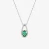 Collier argent oxyde vert bélière fantaisie SO OR