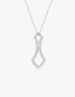 Collier avec pendentif en argent 925 ‰ rhodié, oxydes de zirconium SO OR