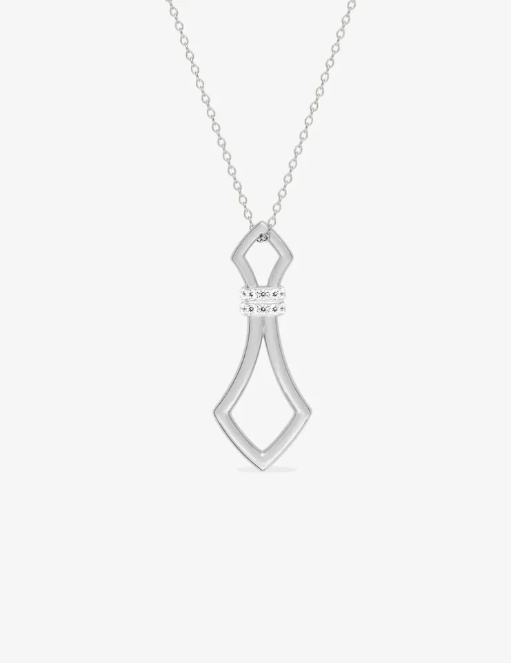 Collier avec pendentif en argent 925 ‰ rhodié, oxydes de zirconium SO OR
