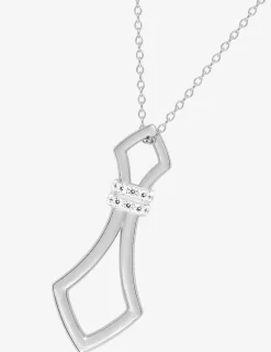 Collier avec pendentif en argent 925 ‰ rhodié, oxydes de zirconium SO OR