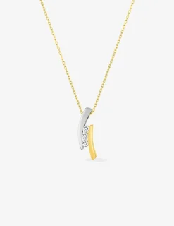 Collier bicolore or jaune 375 ‰ et oxydes de zirconium SO OR