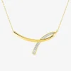 Collier boucle or jaune 375‰, rhodium et oxydes de zirconium SO OR