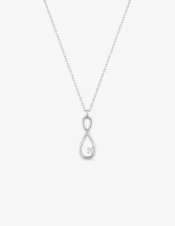 Collier breloque infini en or blanc 375 ‰, oxyde de zirconium SO OR