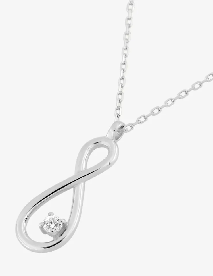 Collier breloque infini en or blanc 375 ‰, oxyde de zirconium SO OR