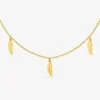 Collier breloques plume acier doré SO OR