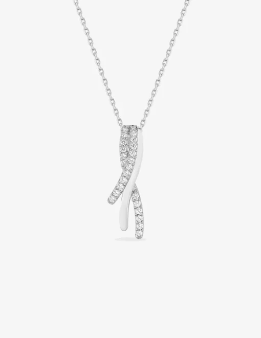 Collier brins argent 925‰ rhodié et oxydes de zirconium SO OR