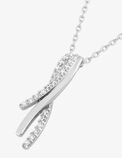 Collier brins argent 925‰ rhodié et oxydes de zirconium SO OR