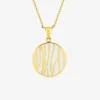 Collier cercle acier doré et émail blanc SO OR