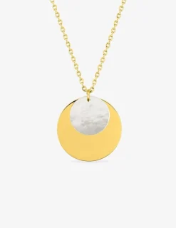 Collier cercle acier doré et cercle nacre SO OR