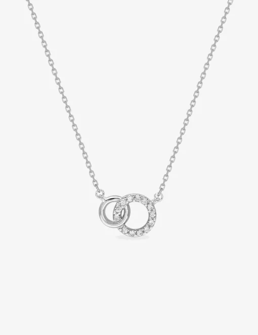 Collier cercle argent 925‰ rhodié et cercle oxydes de zirconium SO OR