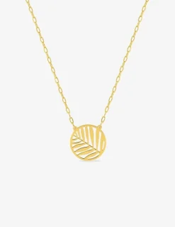Collier cercle feuille or jaune 375‰ SO OR