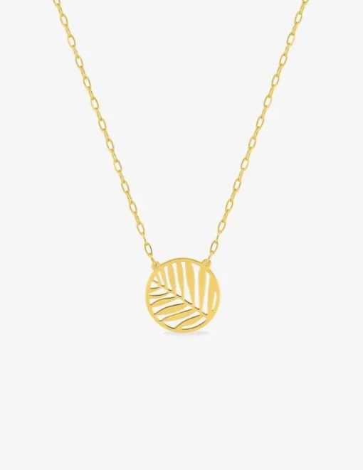 Collier cercle feuille or jaune 375‰ SO OR