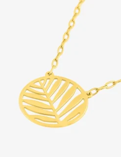 Collier cercle feuille or jaune 375‰ SO OR