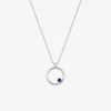 Collier cercle or blanc 750‰ et saphir SO OR
