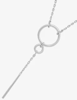 Collier cercles et bâton argent 925‰ rhodié SO OR
