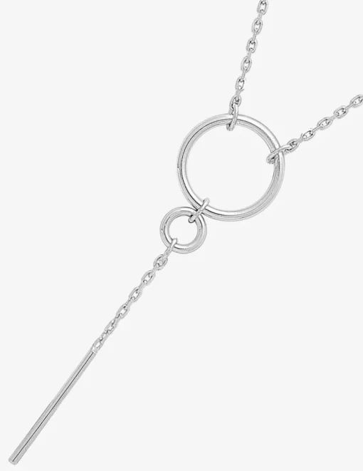 Collier cercles et bâton argent 925‰ rhodié SO OR