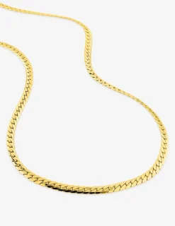 Collier chaine acier doré maille gourmette aplatie SO OR