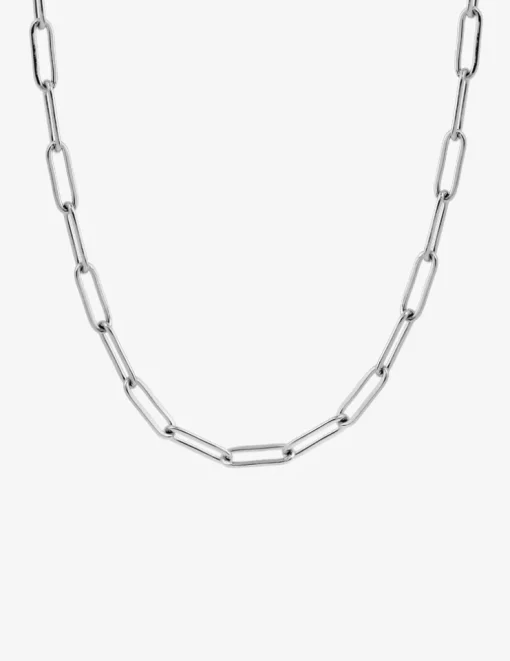 Collier chaine acier en maille forçat arrondie SO OR